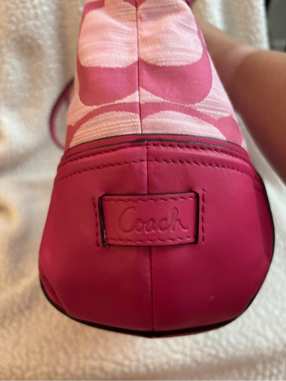 Coach Alexandra Pink Signature Canvas Tote with Gold Charm - Picture 8 of 10